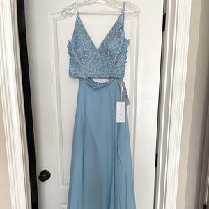 Madison Jones Blue Prom Dress, Two-piece